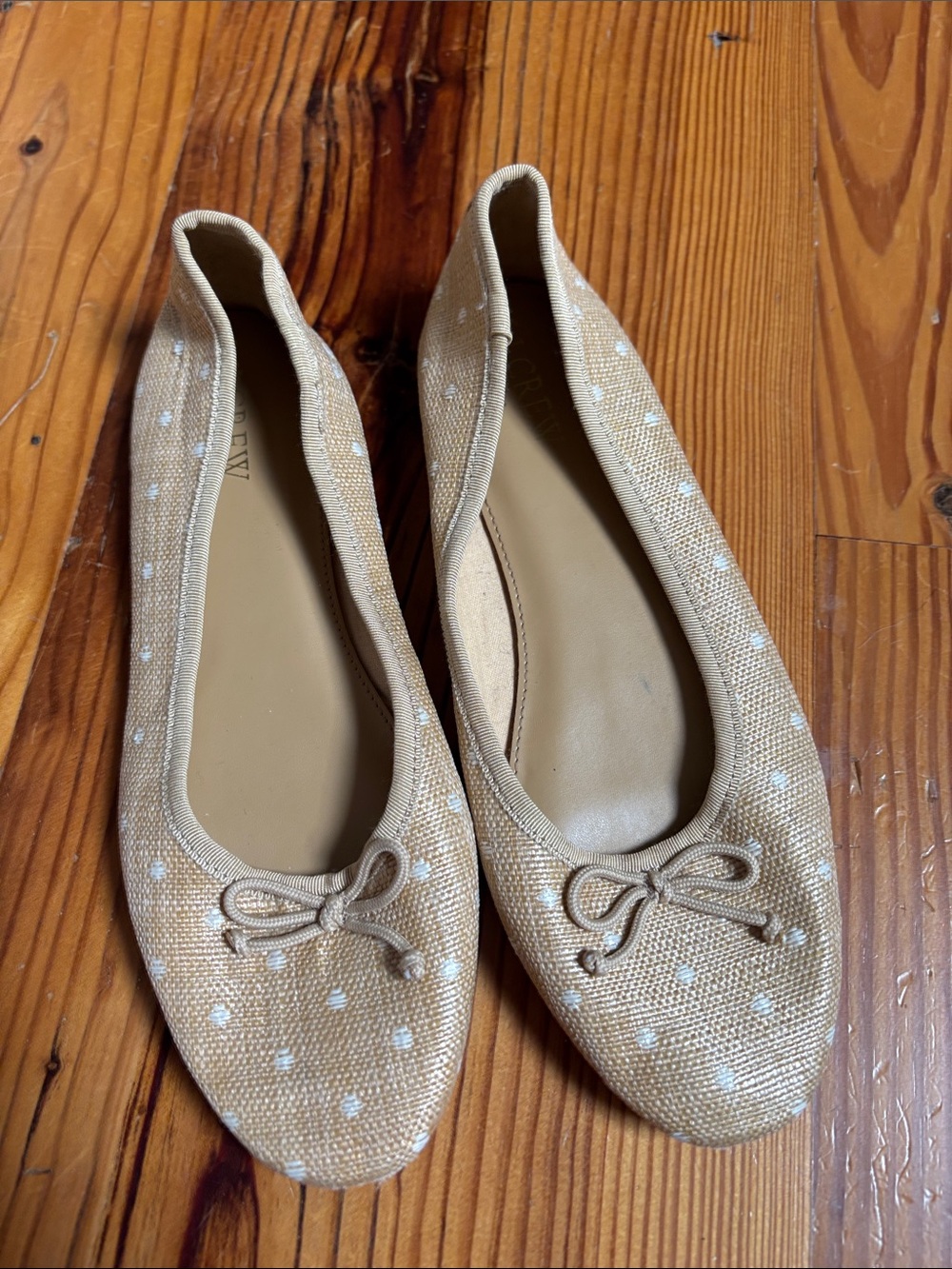 Beige Polka Dot Ballet Flats - J Crew 7.5